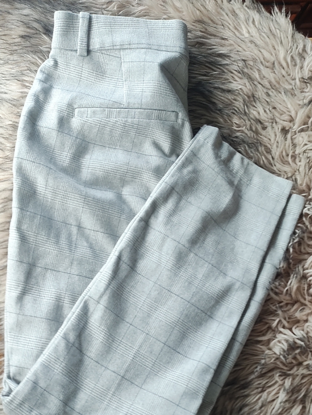 Light Gray Plaid Dress Pants